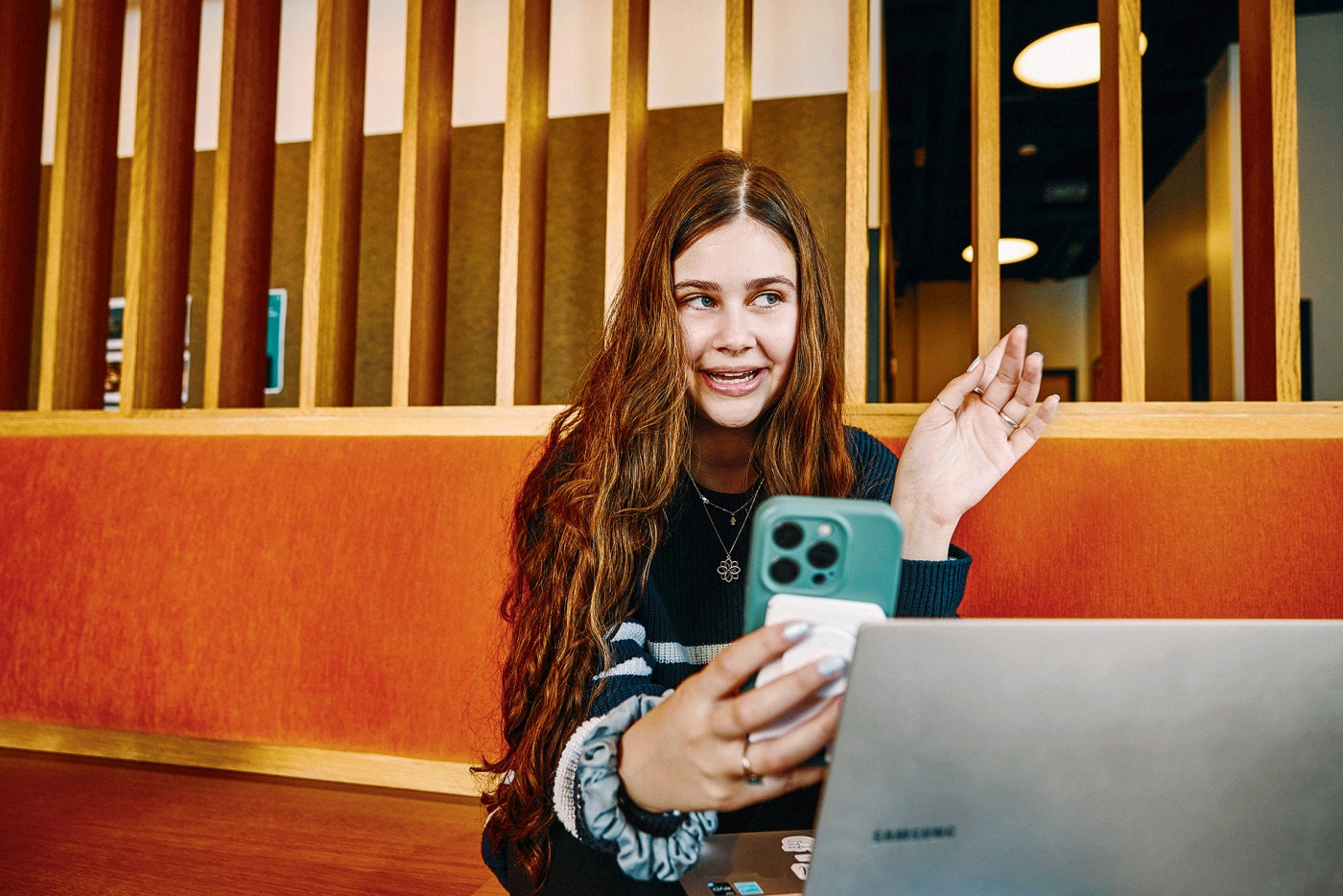 environmental portrait of gen z influencer Sarah Frank